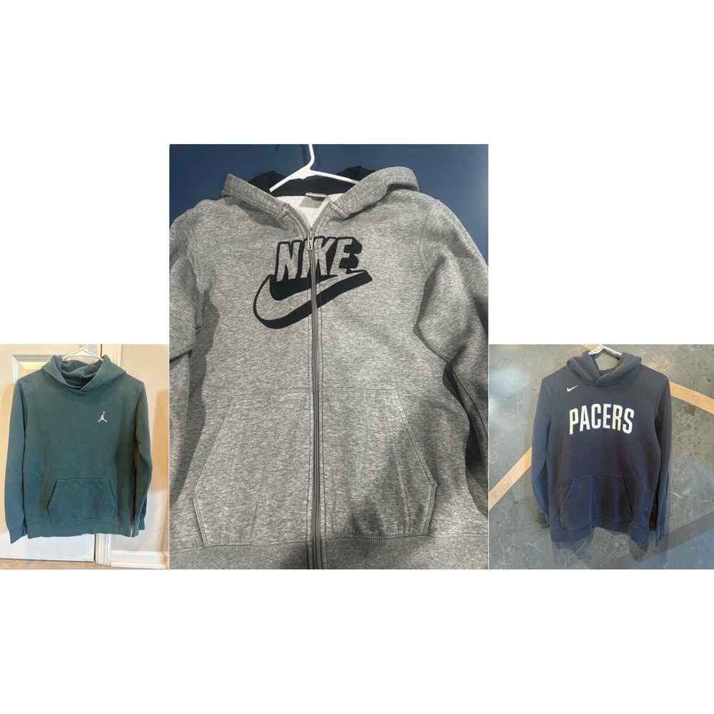Lot of 3 Youth Hoodies, Nike, AIr Jordan, Nike Pacers - Size Large